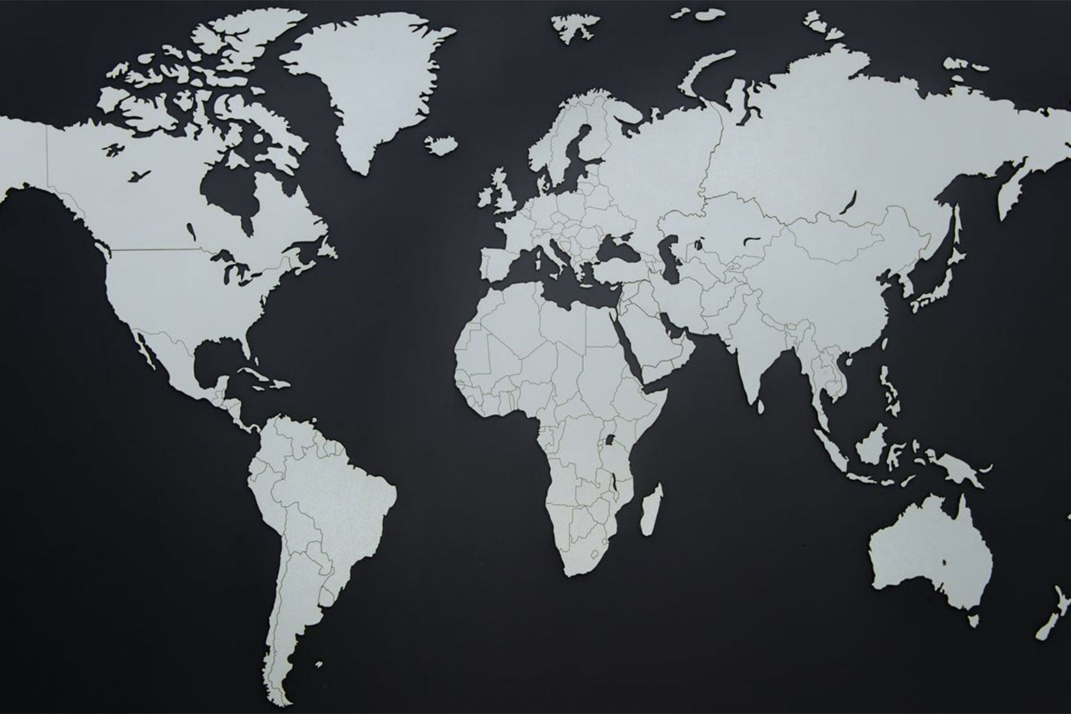Carte du monde en Bois 130x78cm - Blanc