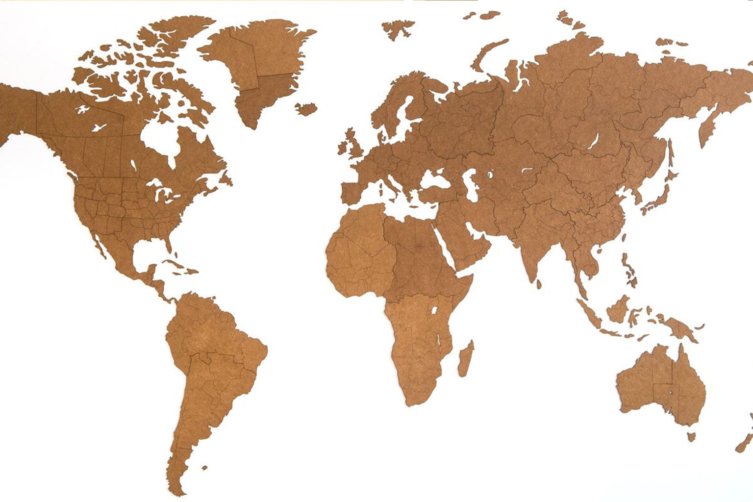 Carte du monde en Bois 280x170cm - Marron - Géante