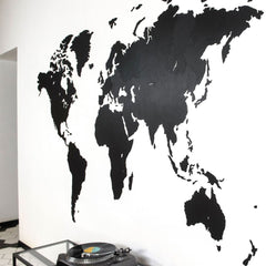Carte du monde en Bois 280x170cm - Noir - Géante