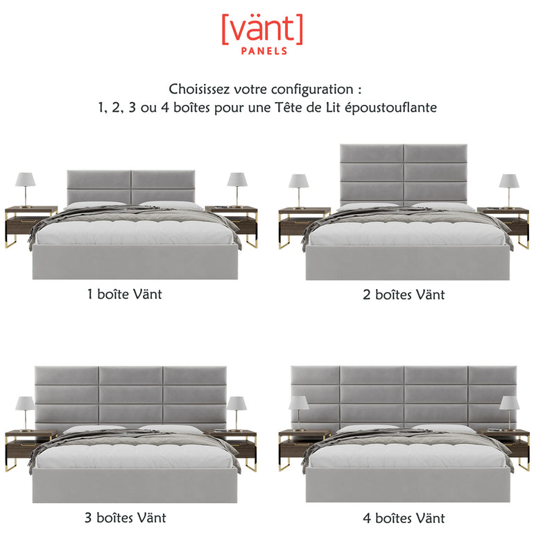 Configuration tête de lit capitonné dorée