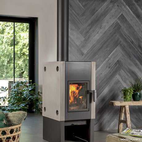 Lambris Pvc Mural Bois - Chêne Gris anthracite : 2,09 m²