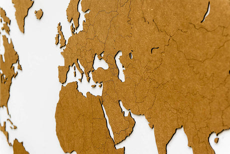 Carte du monde en Bois 180x108cm - Marron