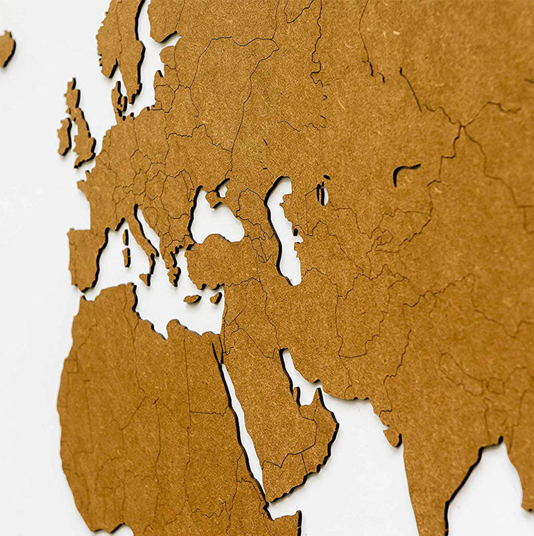Carte du monde en Bois 180x108cm - Marron