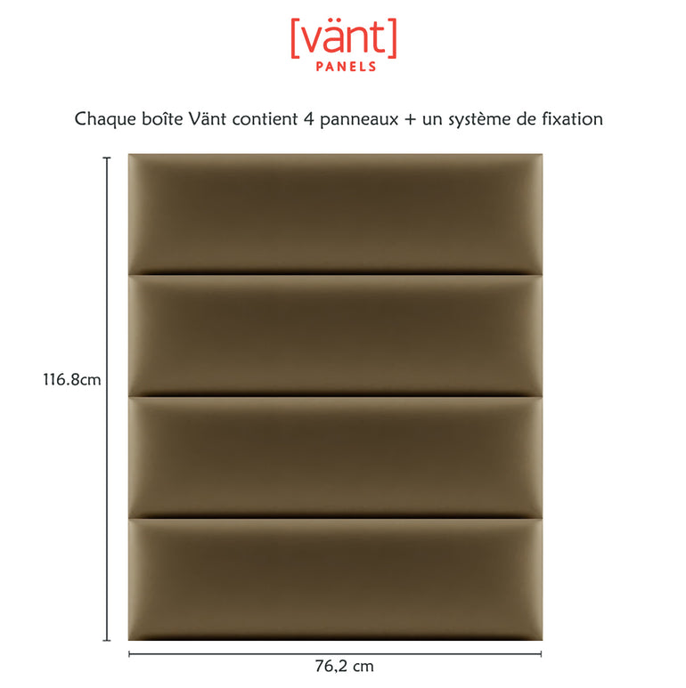 Tête de Lit Matelassée Simili Cuir Doré 76cm