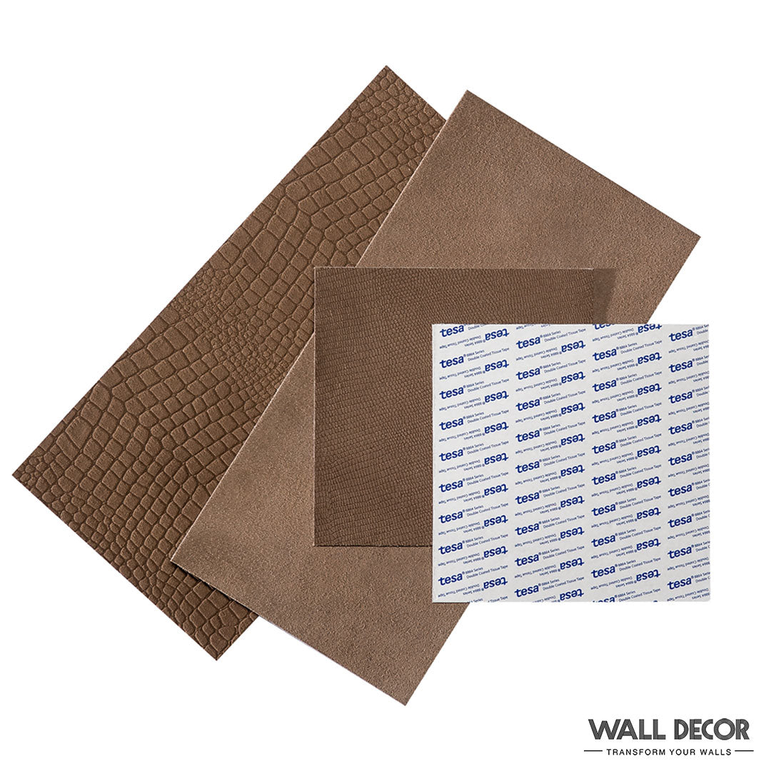 Lames adhésives Cuir Taupe-marron Caine – 32 lames, soit 1,08 m²