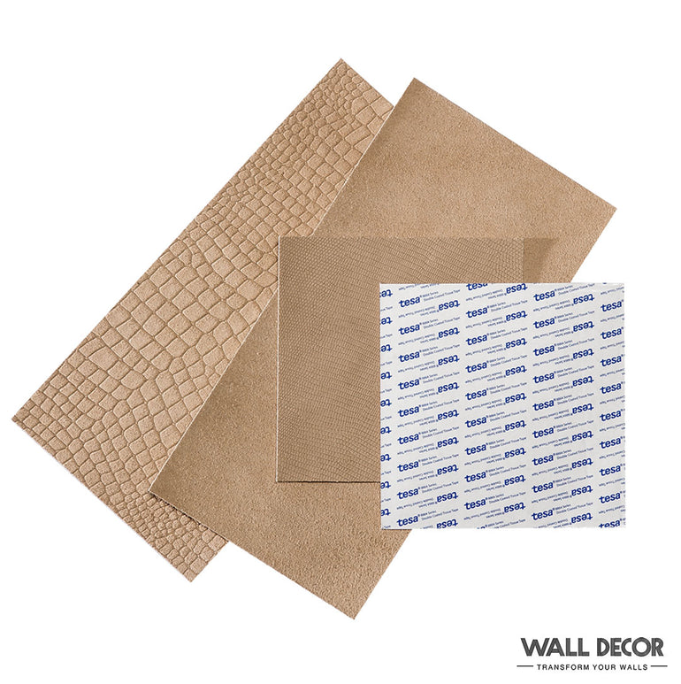 Lames adhésives Cuir beige Borret – 32 lames, soit 1,08 m²