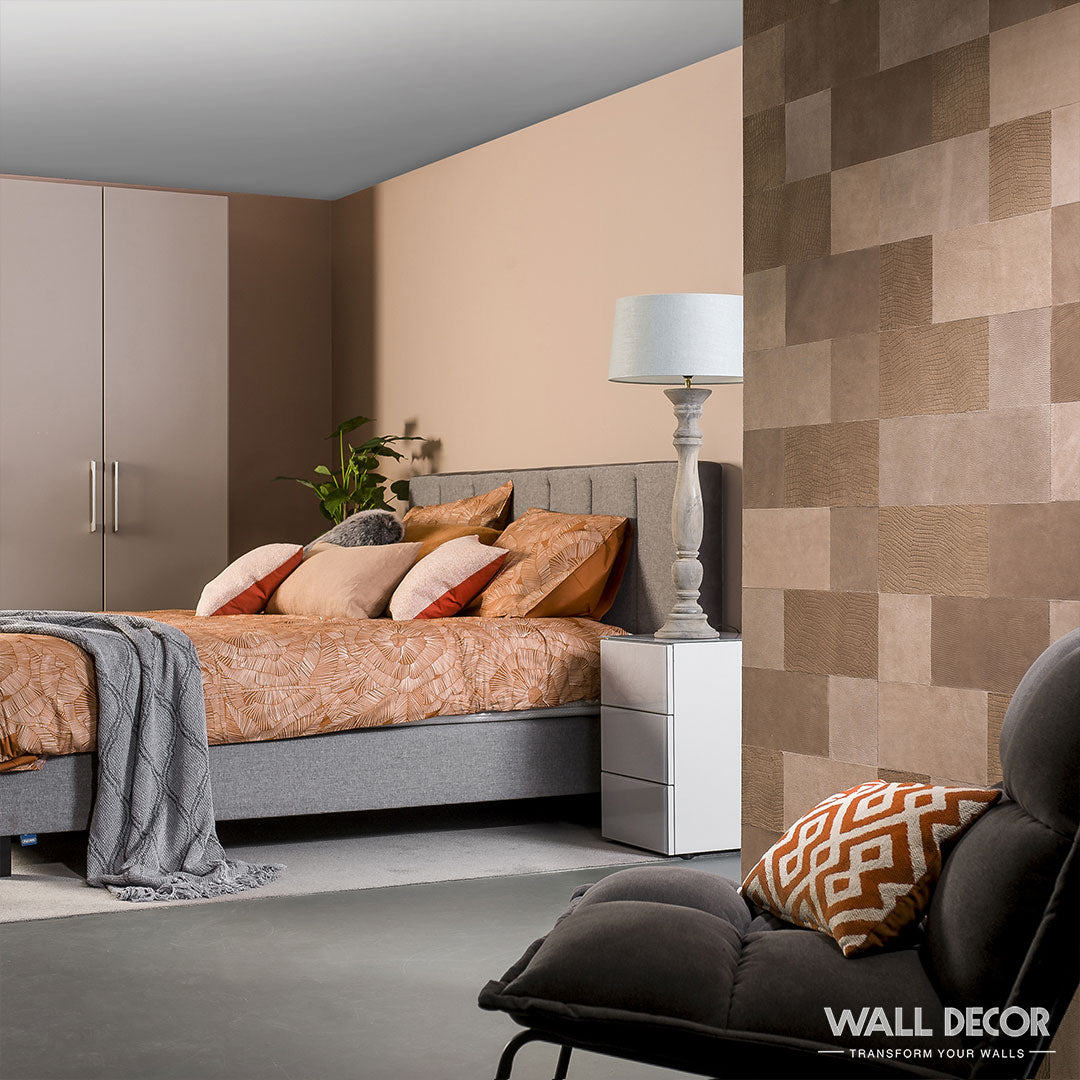Lames adhésives Cuir Taupe-marron Caine – 32 lames, soit 1,08 m²