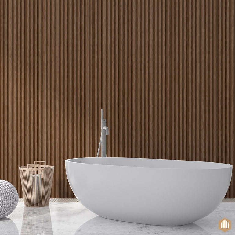 Panneau Tasseau Hydrofuge effet Chêne Brun - Acoupanel™