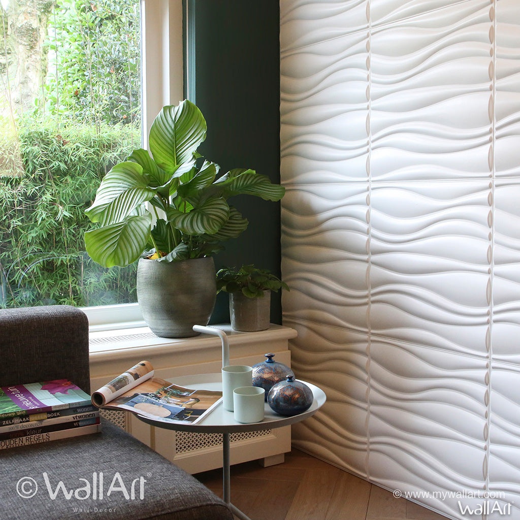Panneau Mural 3D WallArt - Waves : 3m²