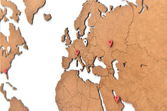 Carte du monde en Bois 90x54cm - Marron